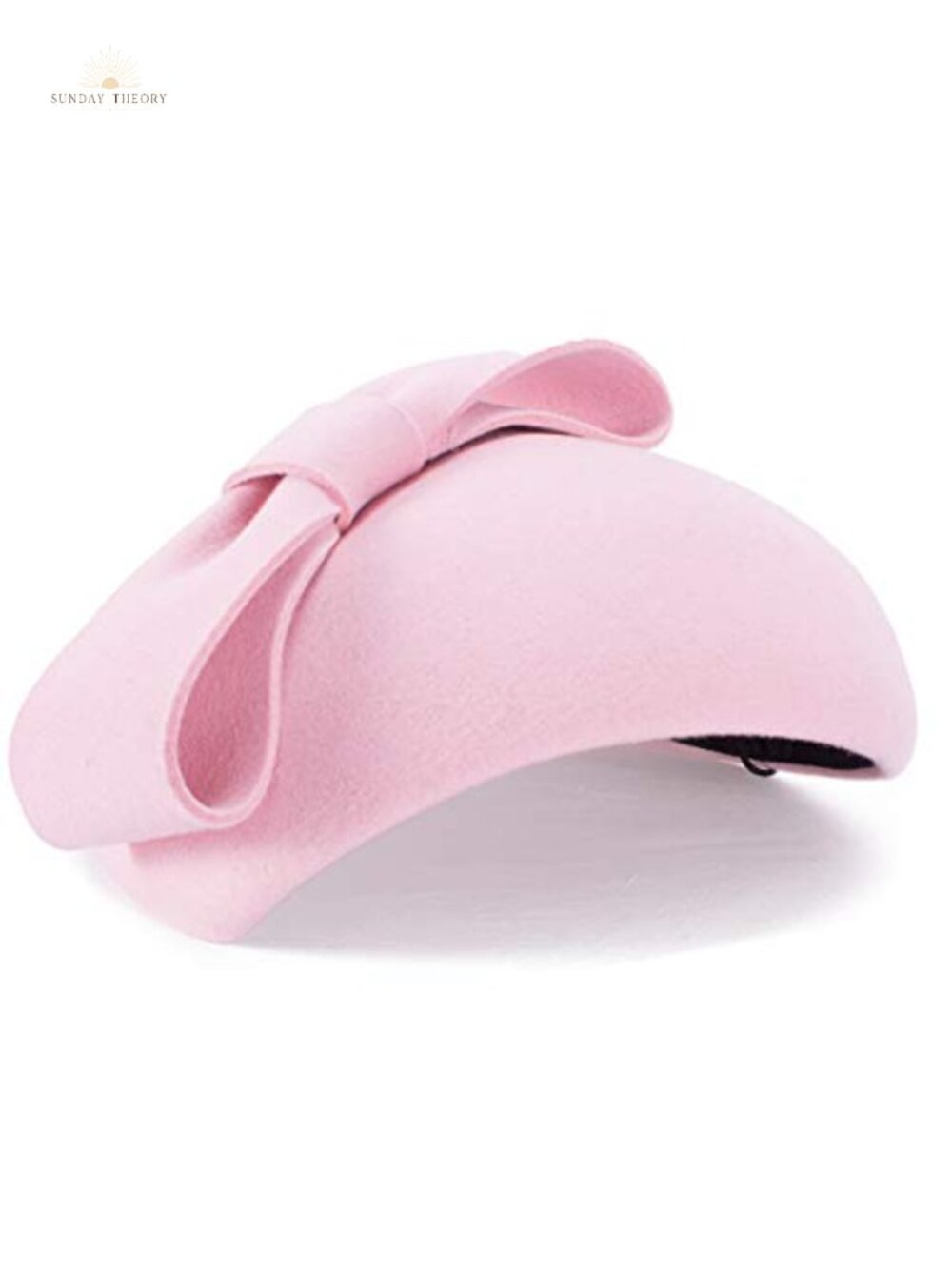 1940s Wool Felt Fascinator Hat Bow Tam Beret Teardrop Derby